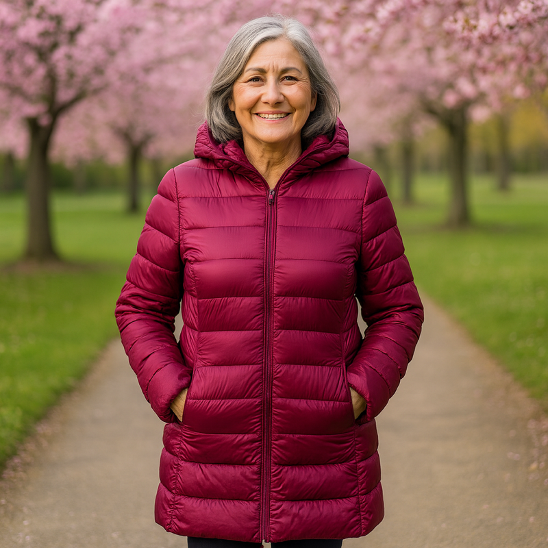 Helsa Long Padded Jacket | Dark Red