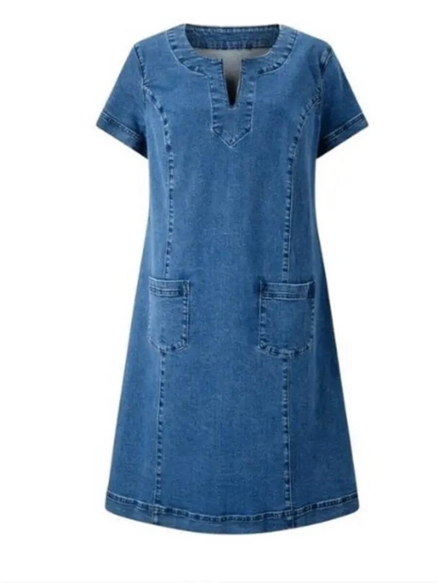 Sophia | Summer Denim Dress with V-neck