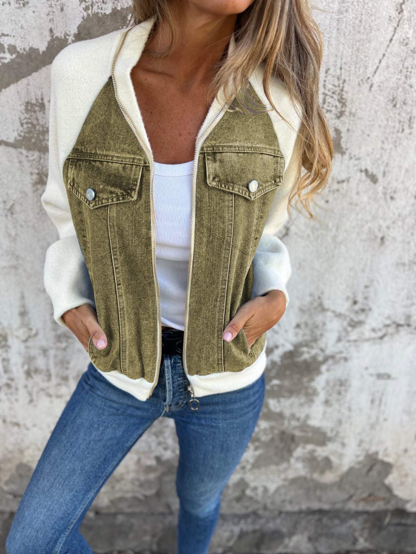 Isabella | Casual V-Neck Zipper Jacket