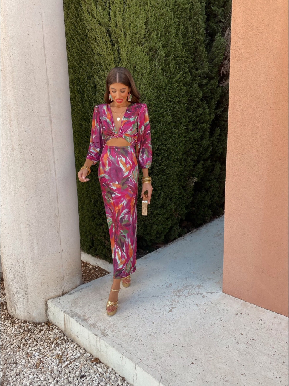 Carina | Midi Dress with Abstract Print