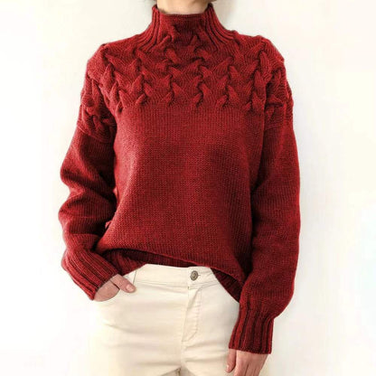 Casual turtleneck solid-colour sweater