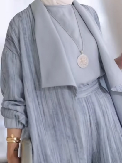 Lapel vertical striped casual three-piece suit