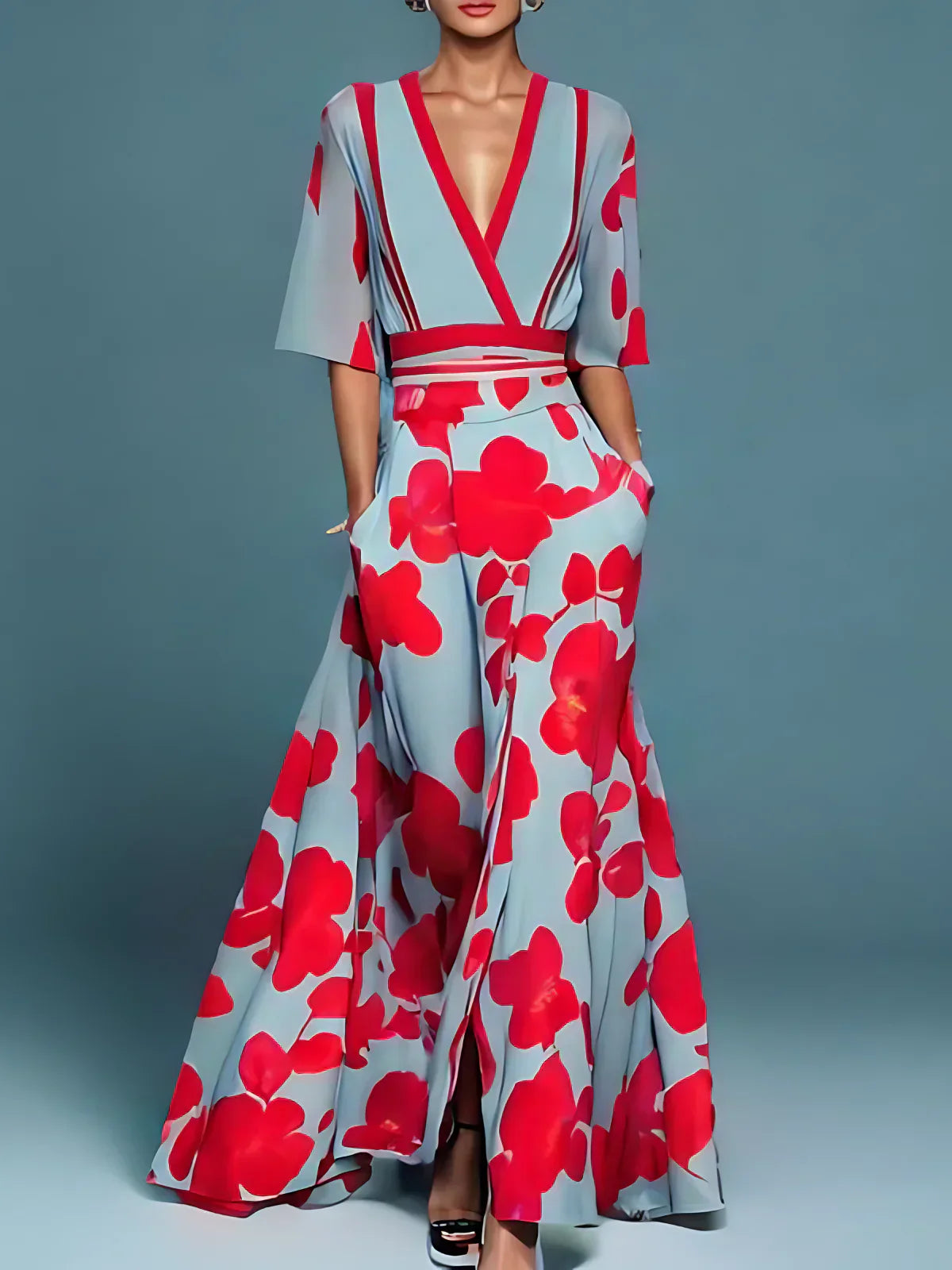 Elise | Elegant Floral Wrap Dress