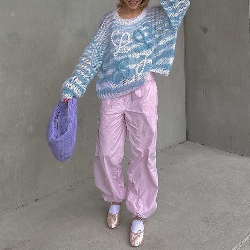 Casual Colourful Striped Knitted Sweater