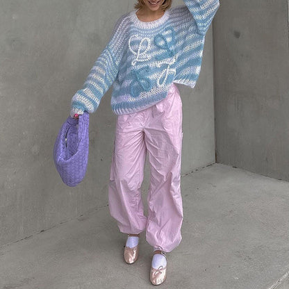 Casual Colourful Striped Knitted Sweater