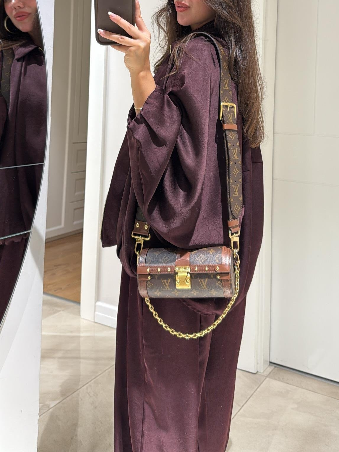 Brown Jacket + Drawstring Trousers Casual Two-piece Suit