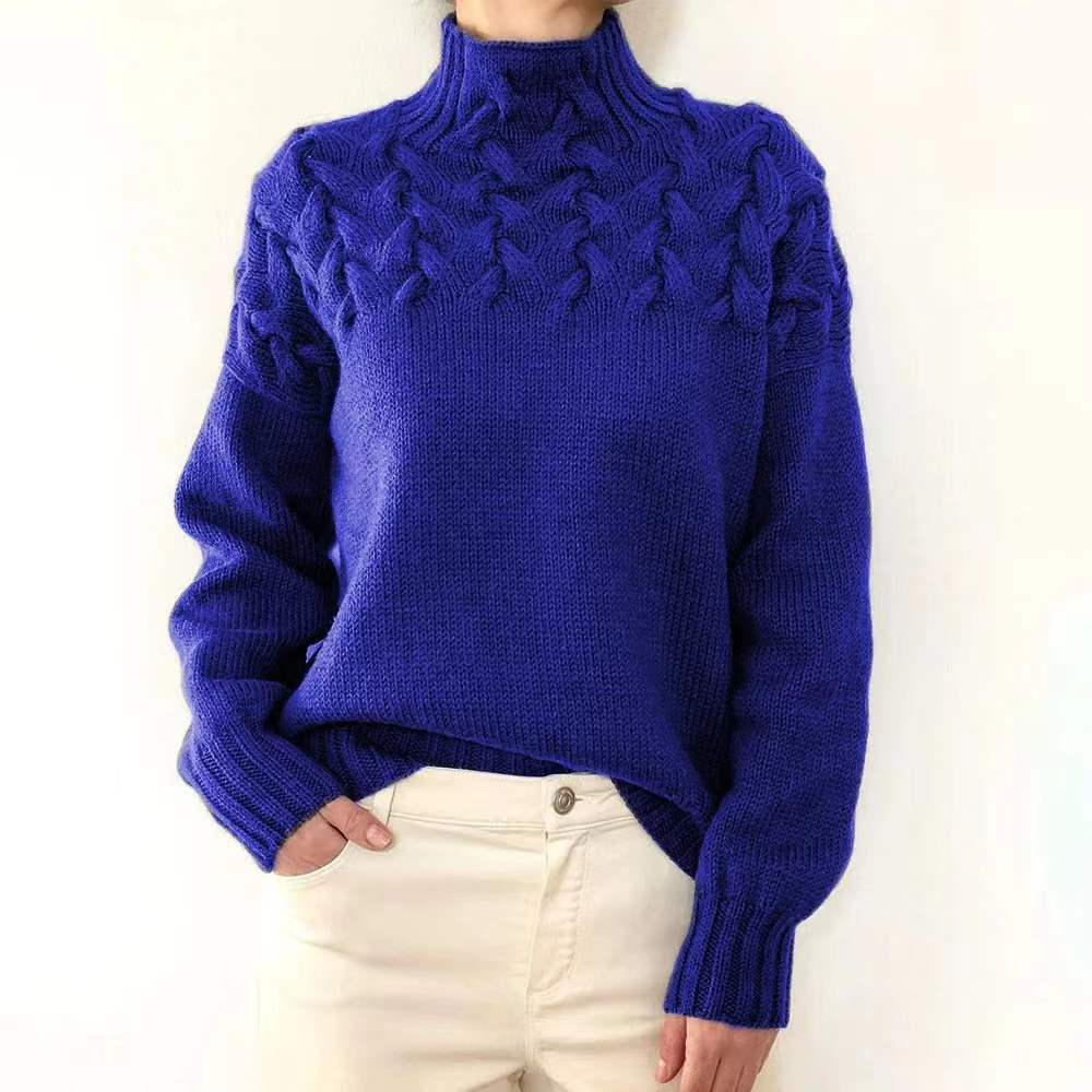 Casual turtleneck solid-colour sweater