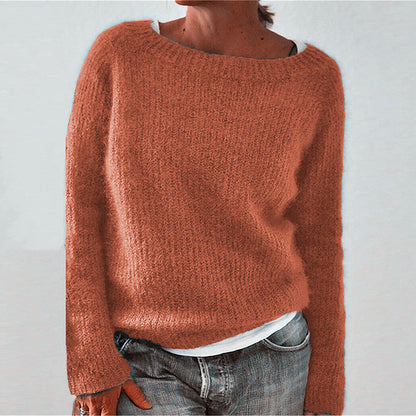 Casual Solid Colour Soft Crew-neck Sweater