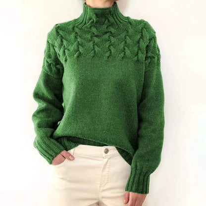 Casual turtleneck solid-colour sweater