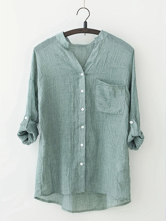 Elvira | Elegant Linen Summer Blouse