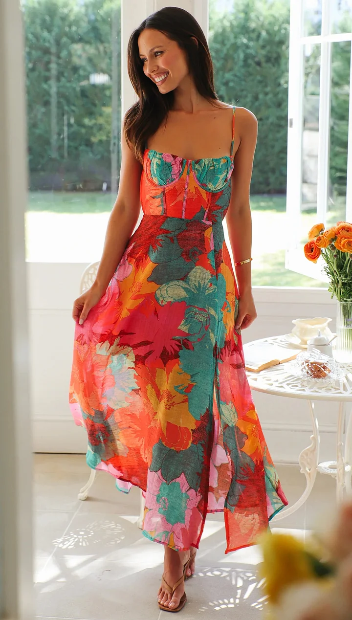 Selena | Alluring Floral Print Dress