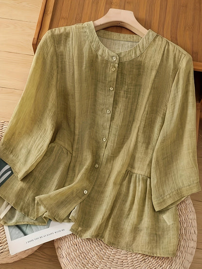 Saskia | Classic Linen Blouse