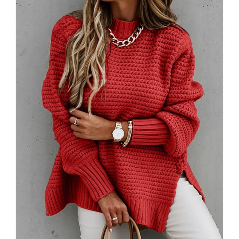 Side Split Knitted Sweater Top