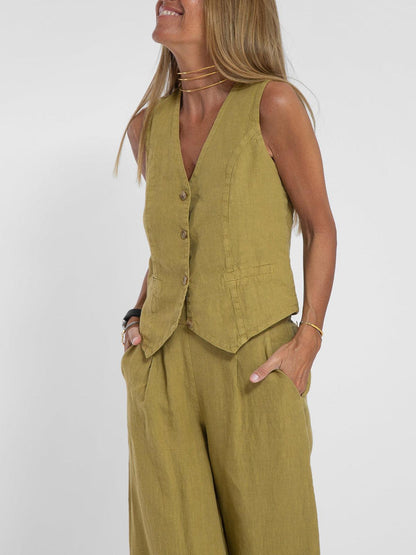 Vest & Trousers Cotton Leisure Suit