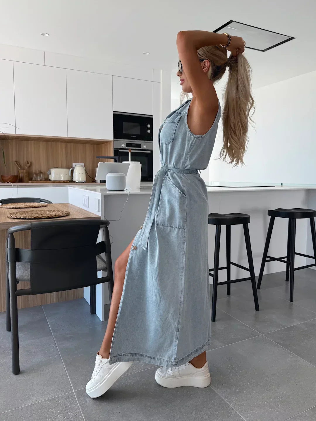 Sanne | Maxi Denim Dress with Timeless Elegance