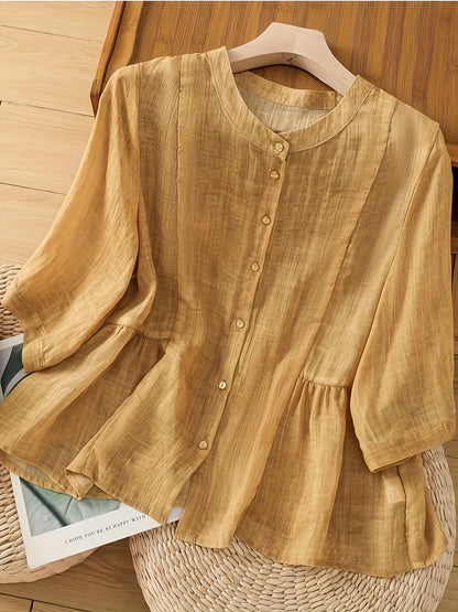 Saskia | Classic Linen Blouse