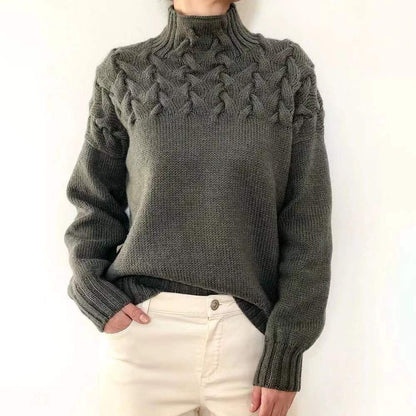 Casual turtleneck solid-colour sweater