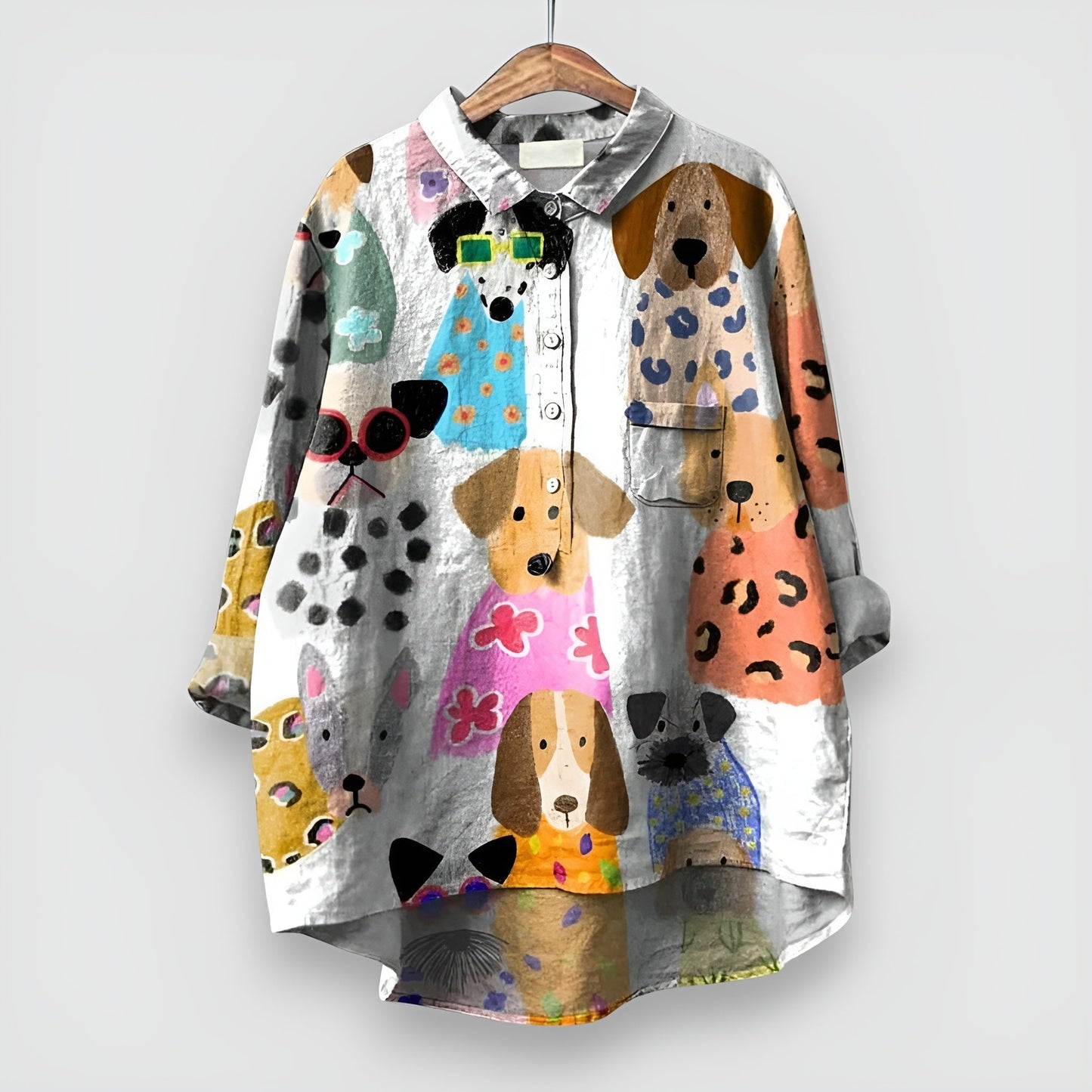 Kathrin | Women's Blouse with Dog Print