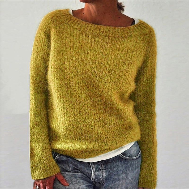 Casual Solid Colour Soft Crew-neck Sweater