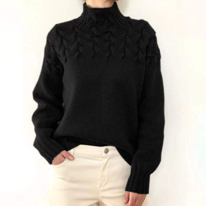 Casual turtleneck solid-colour sweater