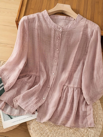 Saskia | Classic Linen Blouse