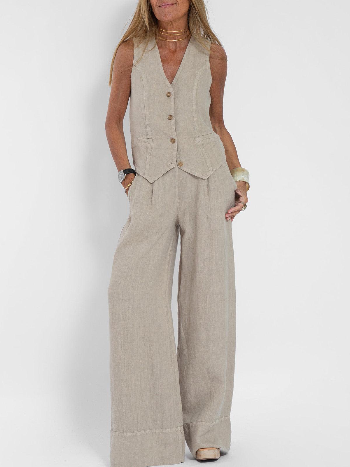Vest & Trousers Cotton Leisure Suit