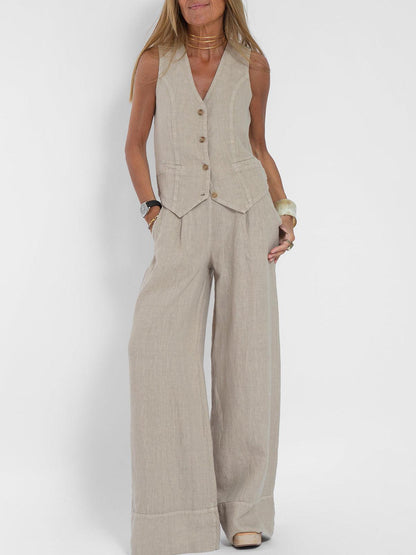 Vest & Trousers Cotton Leisure Suit