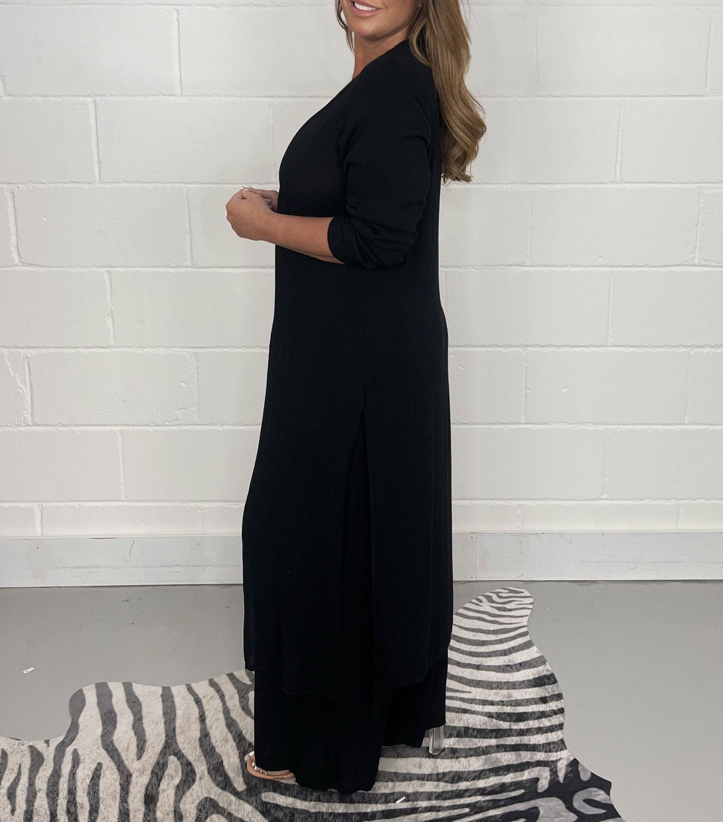 Two-piece Casual Long Top and Matching Trousers Set