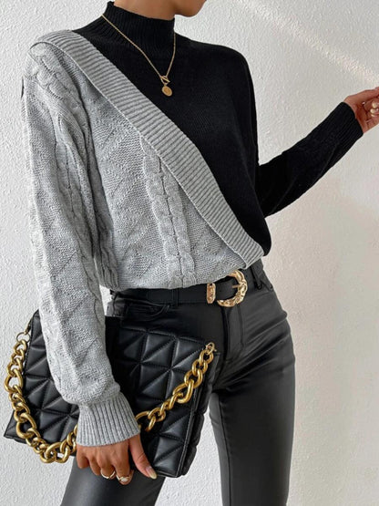 Colour Block Pullover Sweater