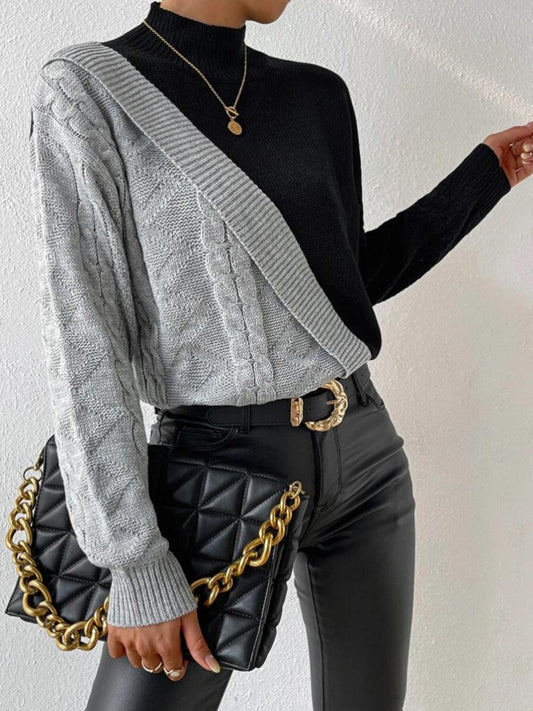 Colour Block Pullover Sweater