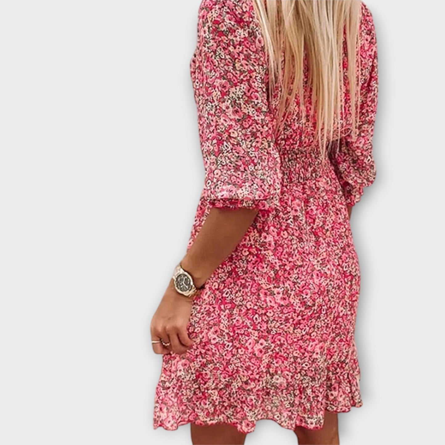 Isabelle | Floral Midi Dress with Elegant Flair