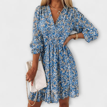 Isabelle | Floral Midi Dress with Elegant Flair