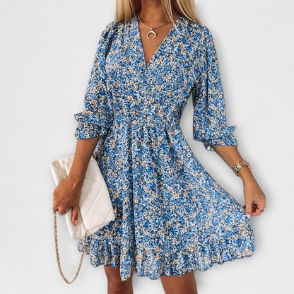 Isabelle | Floral Midi Dress with Elegant Flair
