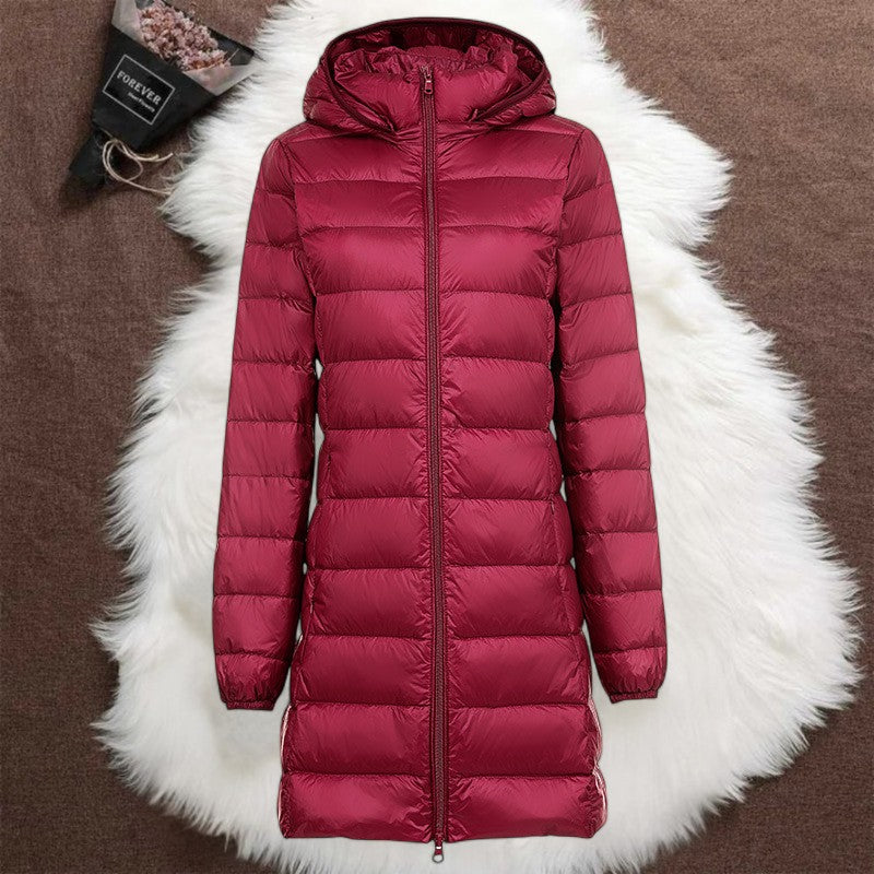 Helsa Long Padded Jacket | Dark Red