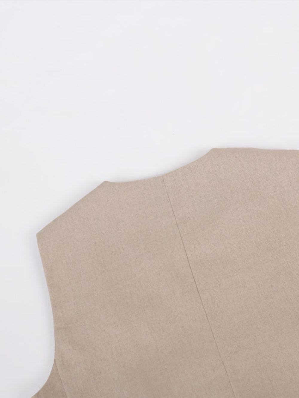 Classic V-neck Pleated Cotton and Linen Wide-leg Trousers Suit