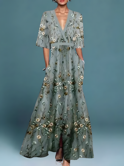 Elise | Elegant Floral Wrap Dress