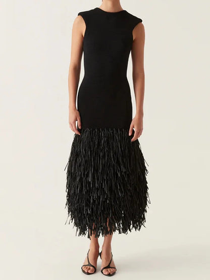 Aline | Long Dress with Fringes