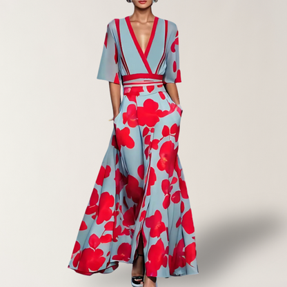 Elise | Elegant Floral Wrap Dress