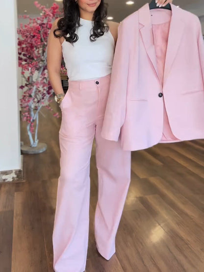 Pink Elegant and Modern Two-piece Suit