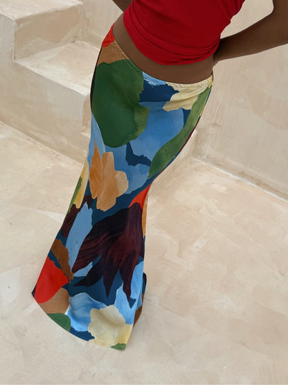 Abstract Geometric Pattern Knitted Jacket + Skirt Set