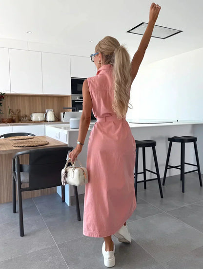 Sanne | Maxi Denim Dress with Timeless Elegance