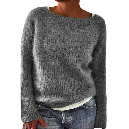 Casual Solid Colour Soft Crew-neck Sweater