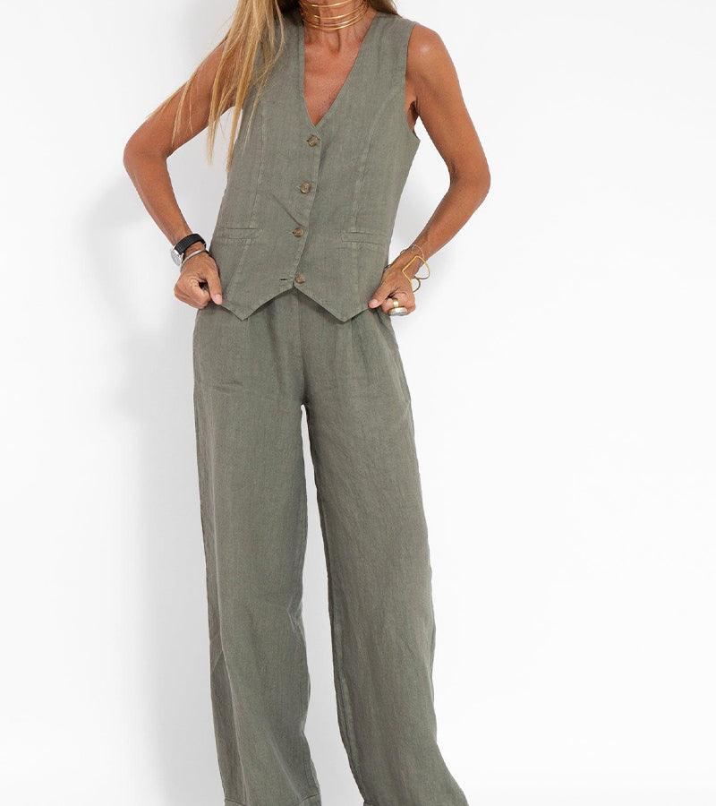 Vest & Trousers Cotton Leisure Suit