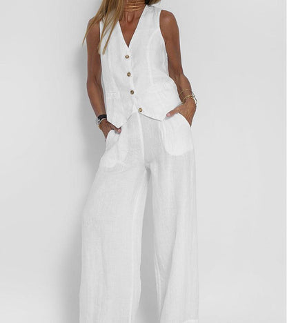 Vest & Trousers Cotton Leisure Suit