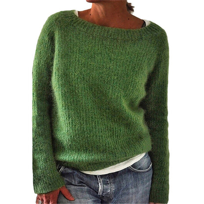 Casual Solid Colour Soft Crew-neck Sweater
