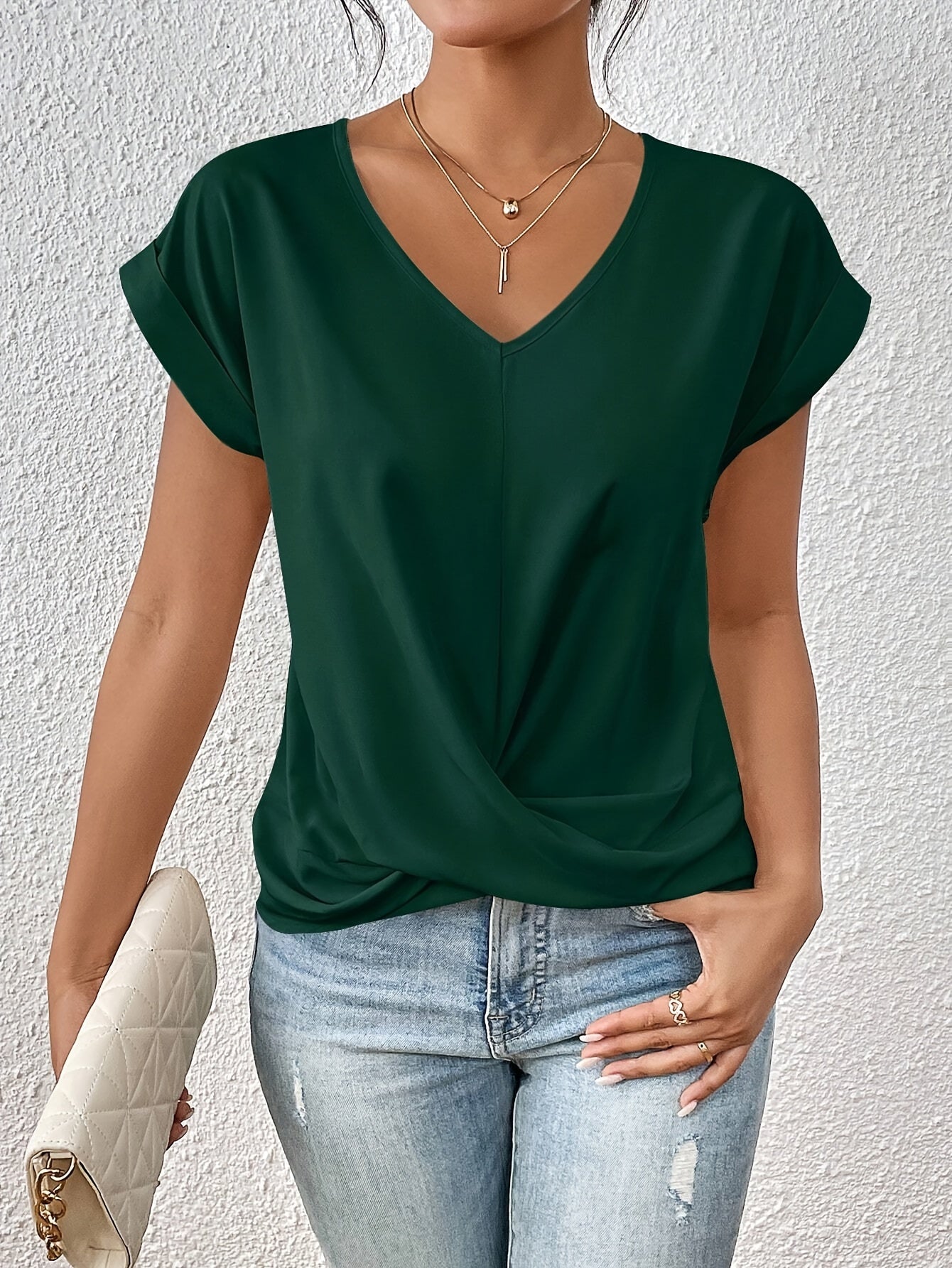 Cleo | Casual T-shirt with V-Neck (1+1 Free)