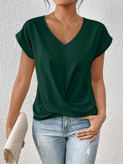 Cleo | Casual T-shirt with V-Neck (1+1 Free)