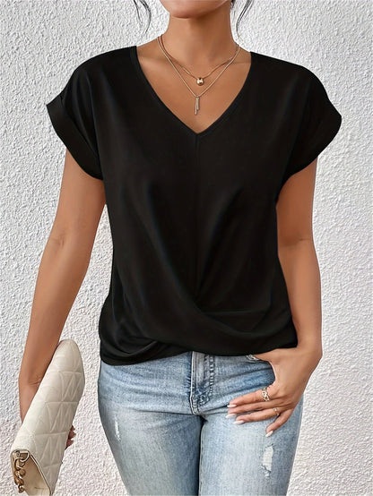 Cleo | Casual T-shirt with V-Neck (1+1 Free)