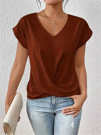 Cleo | Casual T-shirt with V-Neck (1+1 Free)