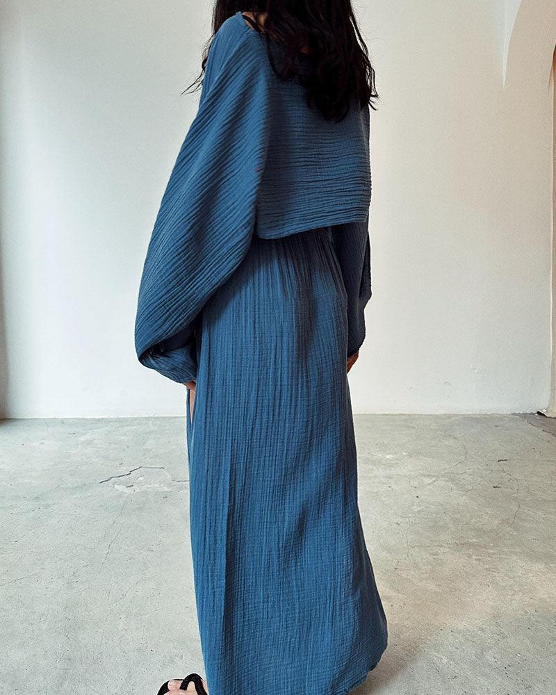 Chic Slit Cotton and Linen Casual Two-Piece Set